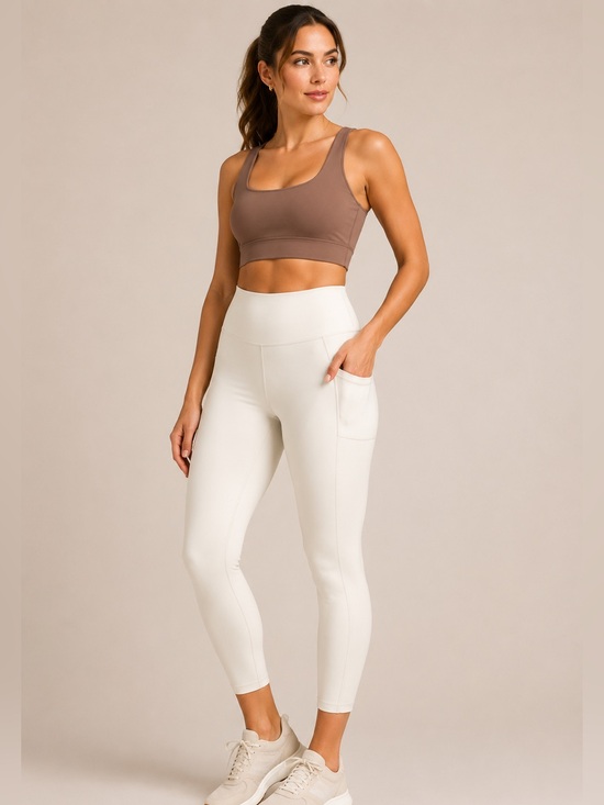 Athleta Pants - #316 Athleta High Rise 7/8 Pocket Leggings XXS Ivory Cream NWOT